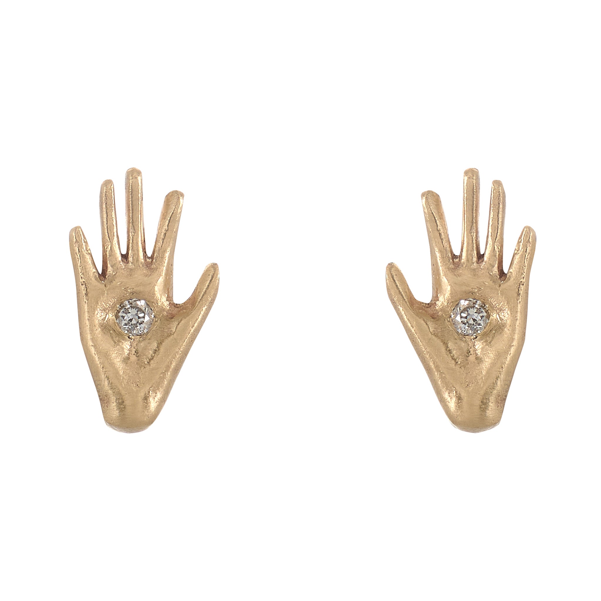 Isandla 9ct Gold Stud Earrings with Diamonds